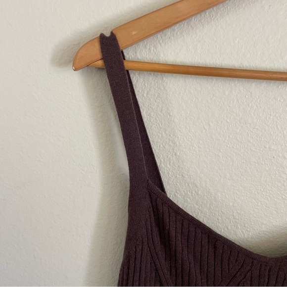 LYR by Splendid Wool Cashmere Blend Romper Ribbed Brown Size Medium - Picture 6 of 12